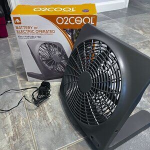 O2Cool 10-Inch Portable Fan Battery/Electric Operated Adjustable Tilt 2-Speed Co